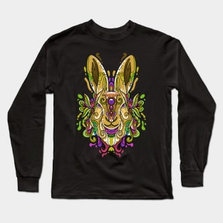 Rabbit Zentangle Illustration Long Sleeve T-Shirt